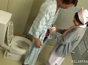krankenschwester, japanier, paar, höschen, wc, süße, tracht
