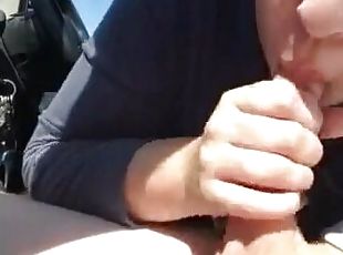 Full Whore Blows Me In Parking Lot - Cum Load