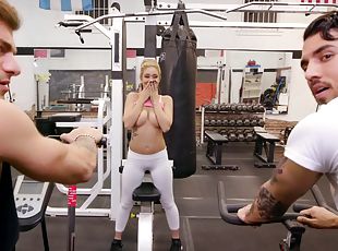 Tattooed blondie Kali Roses getting pounded in a locker room