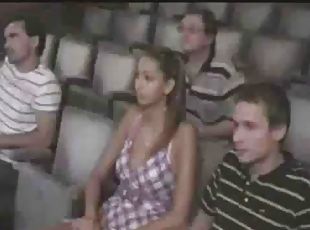Hot girl gets groped in movie theater