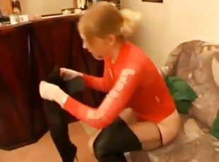 This hot german blonde likes it hard with her boots on