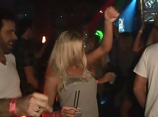 Alluring cowgirls with fake tits go wild after getting drunk at club party