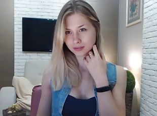 Blonde dance on webcam
