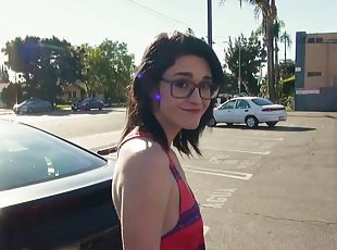 Ivy Aura is a geeky brunette who loves sucking on a dick