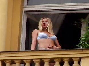 Two dicks for stunning blonde Anastasia Christ's gaping holes