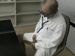 Mature blond gets her pussy toyed and fucked at a doctor's office
