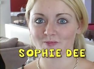Busty pretty blonde slut Sophie Dee gets dick deeply inside in all poses that she knows