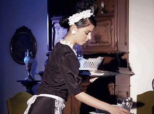 Brunette Maid Gets A Rough Anal And A Nasty Cumshot
