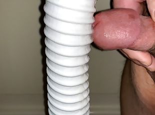Small Penis Kissing A Vacuum Hose, Cumming And Pissing