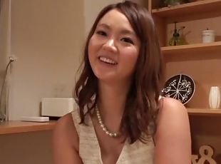 Japanese chick with natural tits getting fucked in doggy style