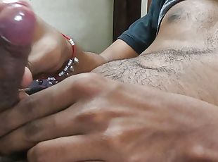Playing with hairy dick until I cum - Body cumshot