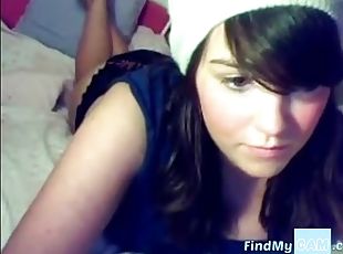 Pretty one at the webcam reveals hot bust