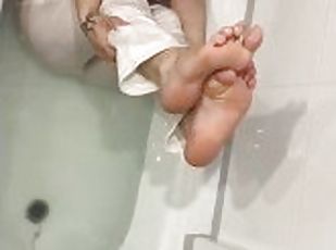banhos, amador, mulher-madura, latina, mãe, pés, meias-calças, fantasia, mãe-mother, fetiche