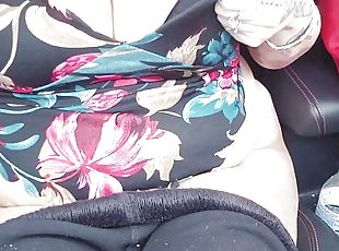 Dirty Husband gets Me stripping in the car and fingers Me