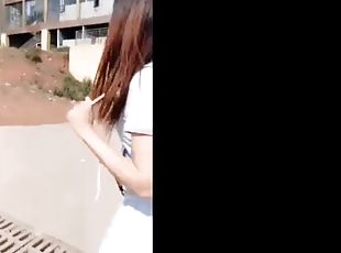 Liuting go outside shows her hot and blowjob fuck in hotel