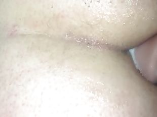 Machine fucked anal sissy drooling anal cum out of his sloppy hole