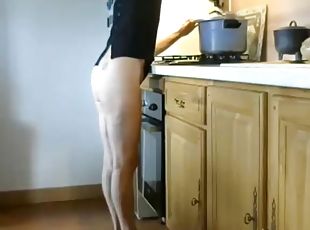 Horny Milf With Nice Ass Shows Nude Home Kitchen