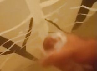 Stroking dick in shower