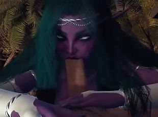 Night Elf princess give you a Blowjob in the Garden POV  3D Porn