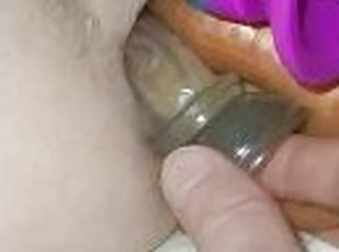 Double anal dildo playing