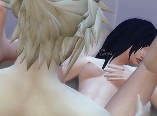 Tifa Lockhart and Cloud Strife have hot sex in the bedroom