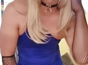 The little sissy in the blue dress