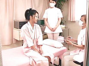 Lubed Satomi Suzuki gets her tight pussy massaged by two chicks