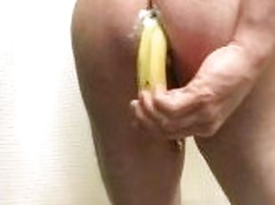 masturbación, anal, juguete, primera-vez, corrida, divertido, fetichista, banana