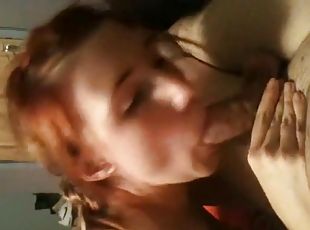 Redhead girlfriend is a cum slut and is hungry for cock