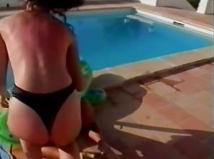 Babes gets  fucked hard outdoor in Spain