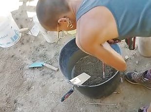 Construction Work Porn. Building a sink with a butt plug inside my ass. I end up masturbating hard.