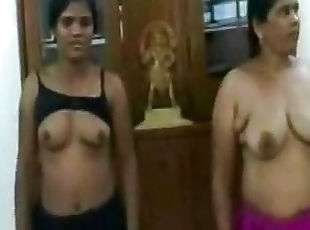 Mature Indian joins teen brunette in threesome