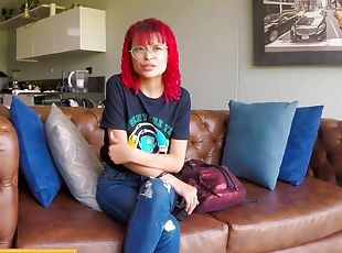 Shy Petite 18 Year Old Redhead Latina Anal in Job Interview