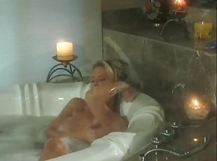 Romantic solo session for a formidable blonde sex bomb