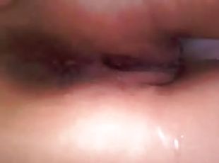 This is a close up view of a creampie after a hot anal