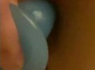 Inserting a butt plug while leaving dried cum on my pussy