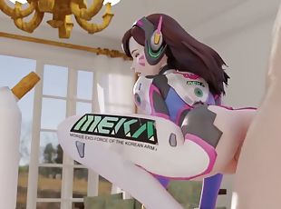 Naughty Dva from Overwatch gets nice and raw doggystyle sex lesson