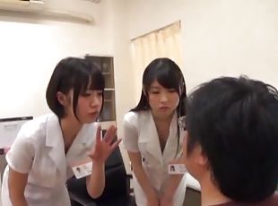 медицинска-сестра, лекар, хардкор, японки, ръчна-работа, тройка , облечени, униформа