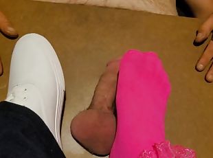 amatör, hardcore, fötter, rödhårig, fetisch, vit, nylon, kuk