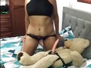 Fetish for fucking with a teddy bear gives him a giant arner.