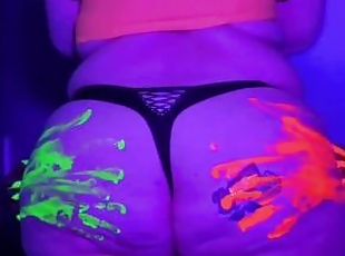 Big Booty Neon paint spanking