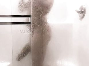 14 Inch and THICK Cock Shower and Jerk Off