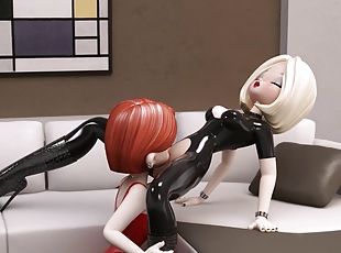 sayang, lesbian-lesbian, jenis-pornografi-animasi, latex