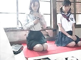 Japanese lesbian strapon sex and piss play