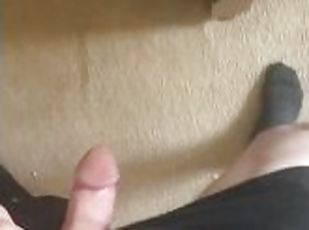 Shaking my soft cock hoping step-mom would see!