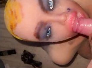 Sloppy bj from ghetto ass sex doll, loud slurp, and is so dirty it’s hot!