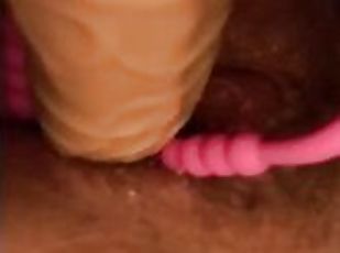 Whore fucks her pussy with dildo and speculum toy, spreads her tight pussy