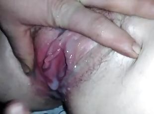 Wifes pussy over flowing with cum