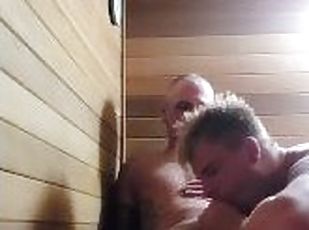 Sucking and fucking in the sauna!!!