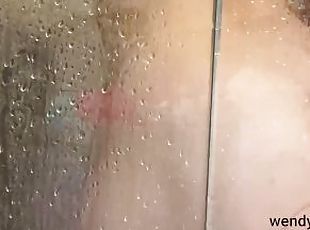Naughty Red Head Practicing Her Blowjob Skills In The Shower - Wendy Smiles